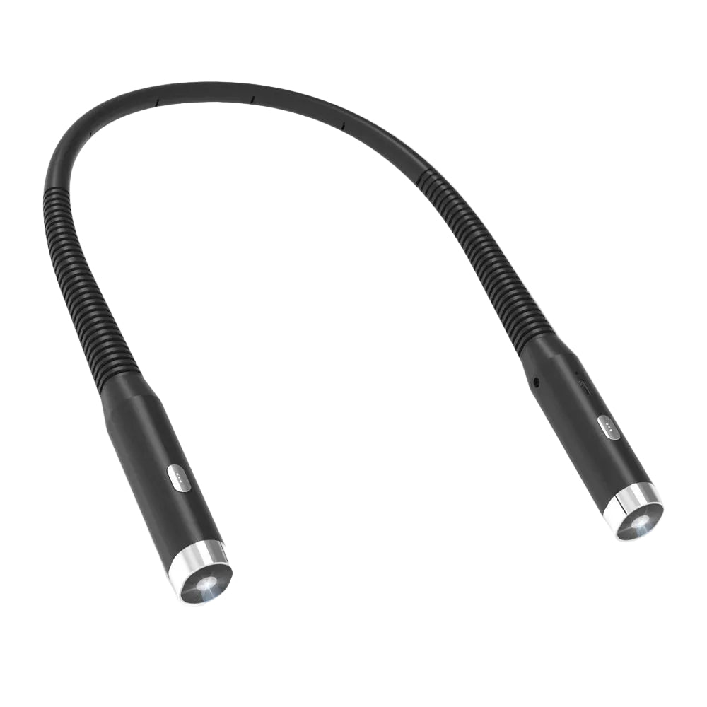 Portable LED neck reading light with 3 modes for hands-free reading and studying